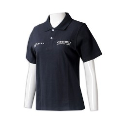 P1273 custom-made dark blue women's short sleeve Polo shirt design printing 2 buttons Polo shirt specialty store hk  P1273 custom-made dark blue women's short sleeve Polo shirt design printing 2 buttons Polo shirt specialty store hk